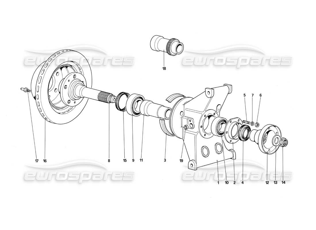 ferrari 412 (mechanical) hinterradaufhängung - teilediagramm bremsscheibe