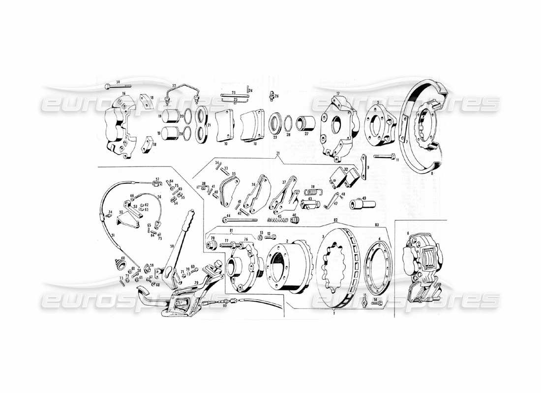 maserati indy 4.2 gekühlte bremsen hinten teilediagramm