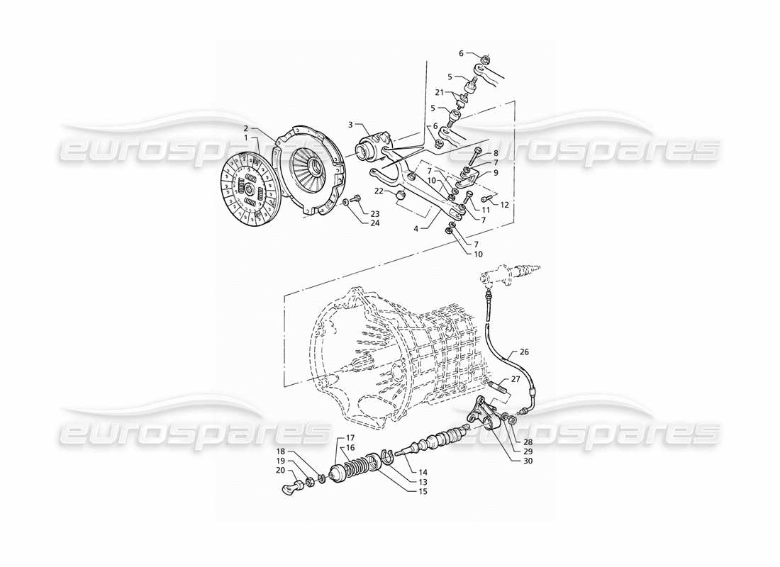 maserati qtp v8 (1998) kupplung teilediagramm