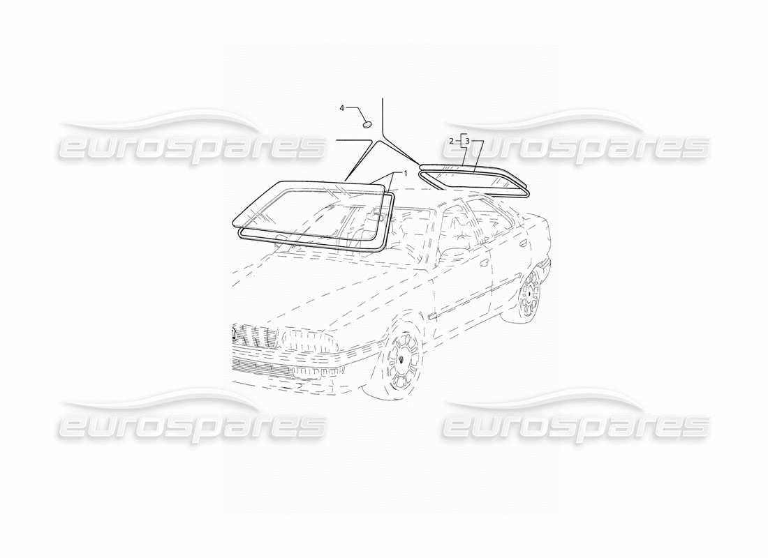 maserati qtp. 3.2 v8 (1999) diagramm für feste windows-teile