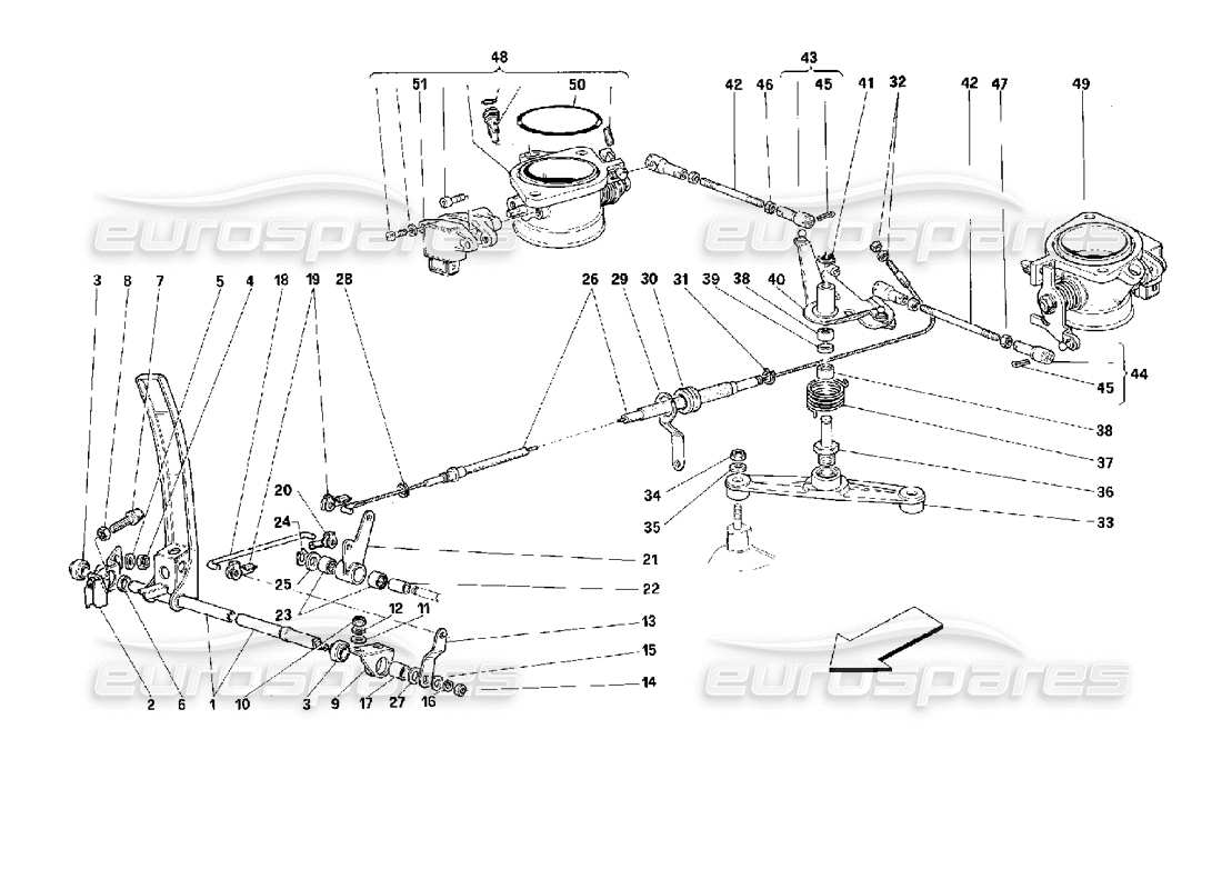 ferrari 512 tr drosselklappensteuerung -gültig für gd- teilediagramm