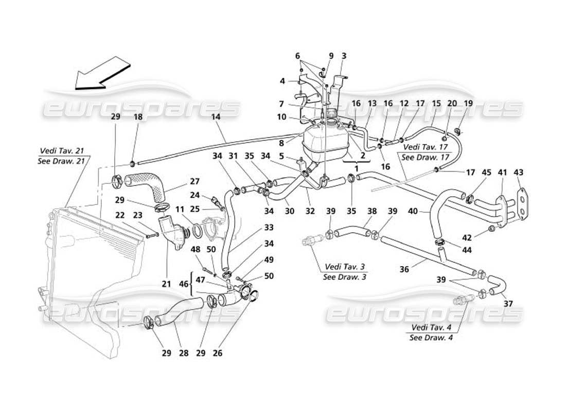 maserati 4200 gransport (2005) nourice - kühlsystem -gültig für gd- teilediagramm