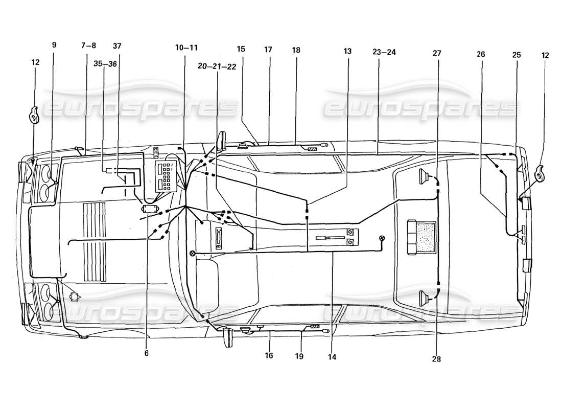 ferrari 412 (coachwork) diagramm der teile für den auto-webstuhl