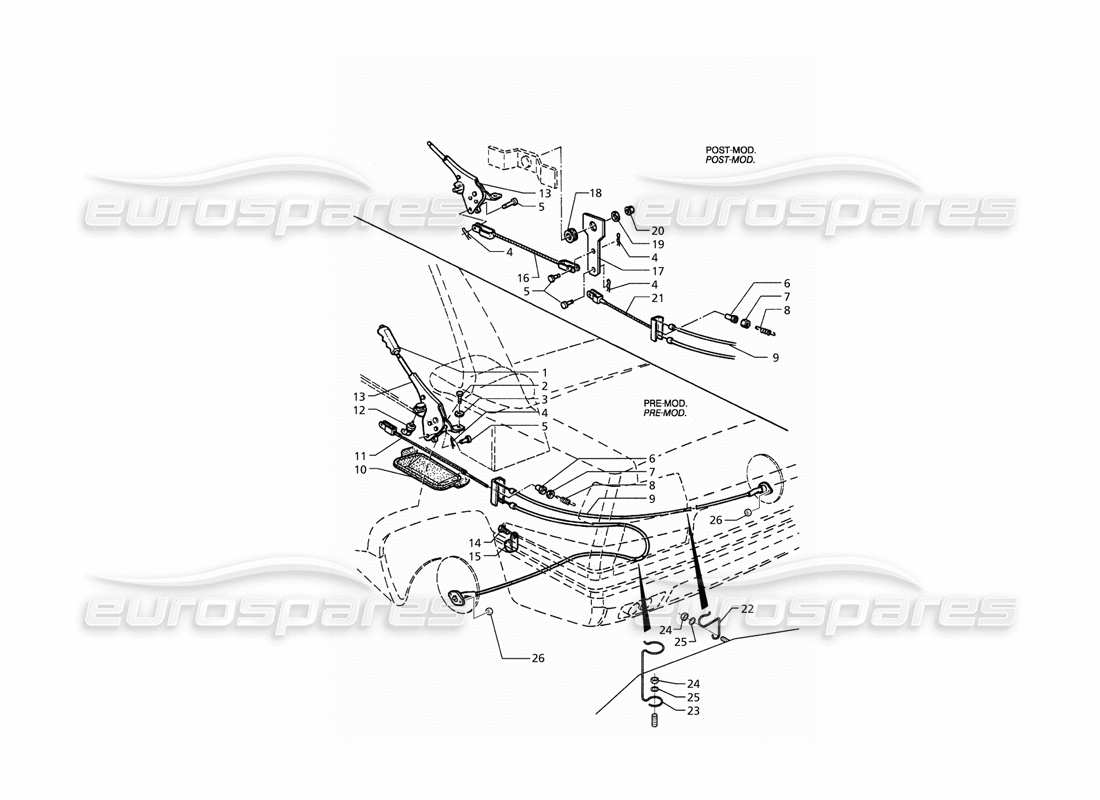 maserati qtp. 3.2 v8 (1999) handbremssteuerung teilediagramm