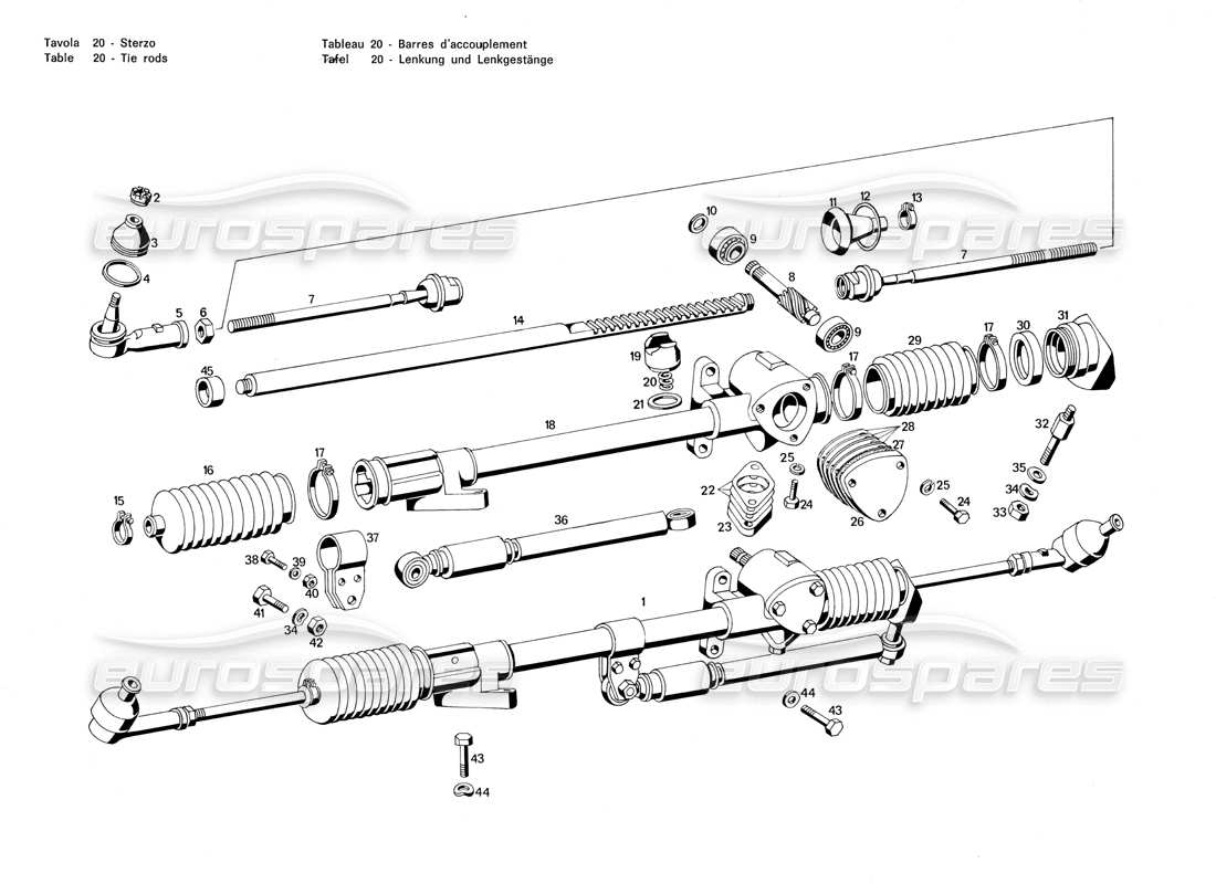 maserati merak 3.0 tie rods part diagram