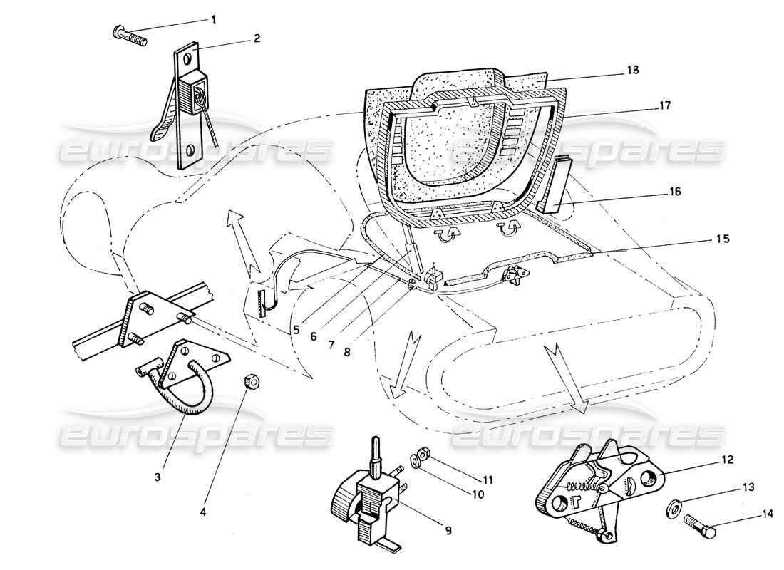 ferrari 206 gt dino (coachwork) motorabdeckung ersatzteildiagramm