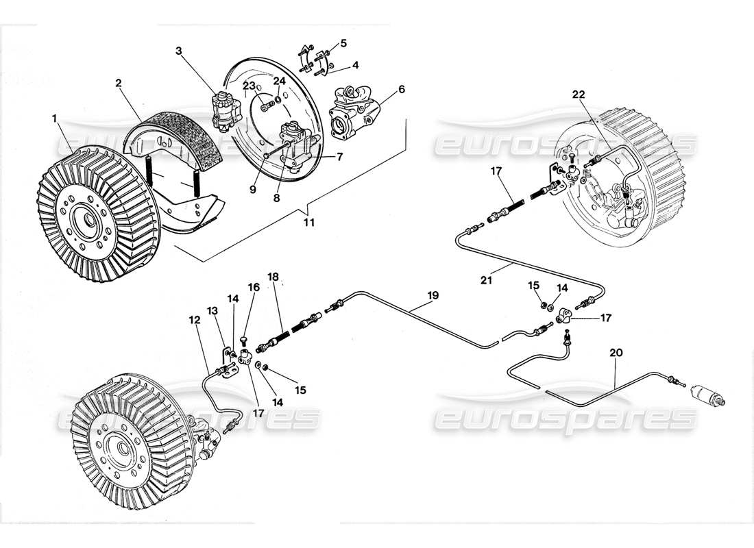 lamborghini lm002 (1988) hinterradbremse teilediagramm