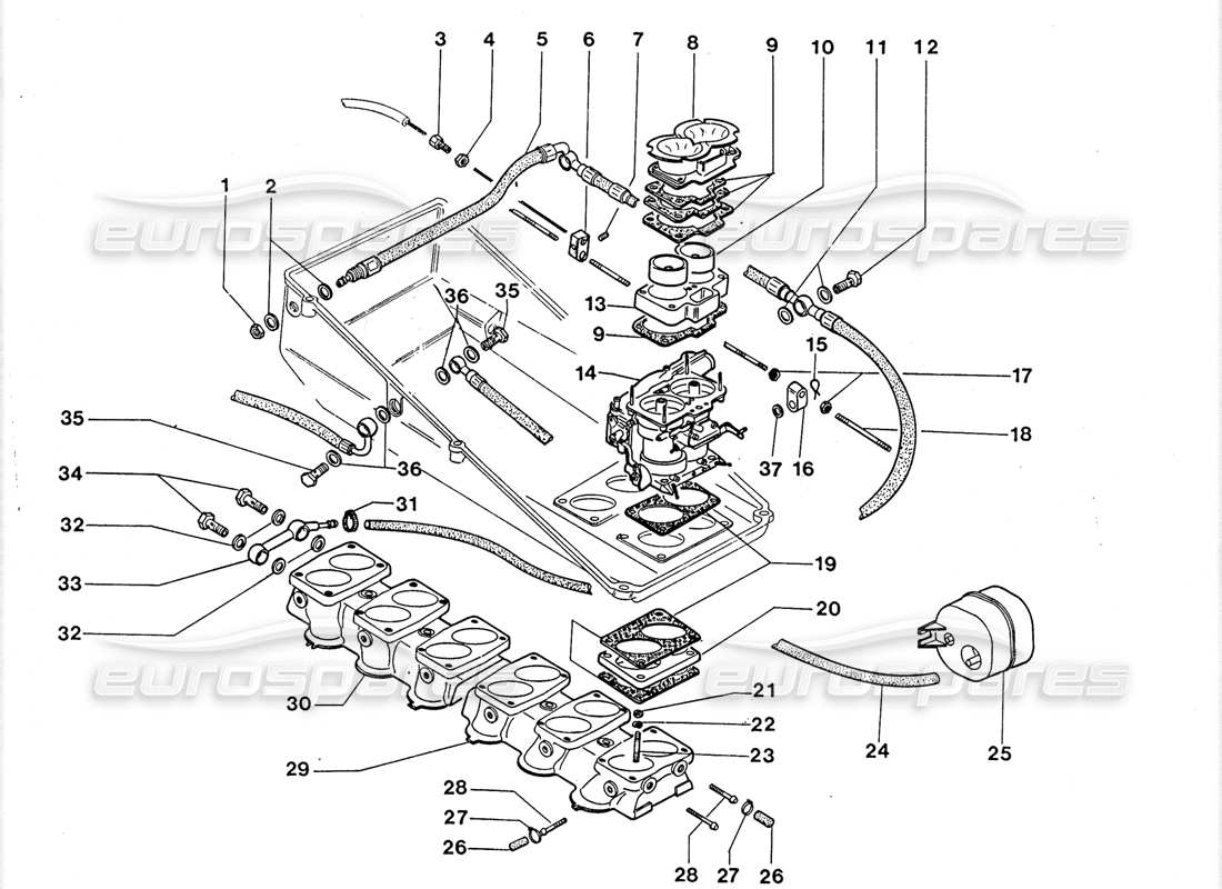 lamborghini lm002 (1988) vergaser teilediagramm