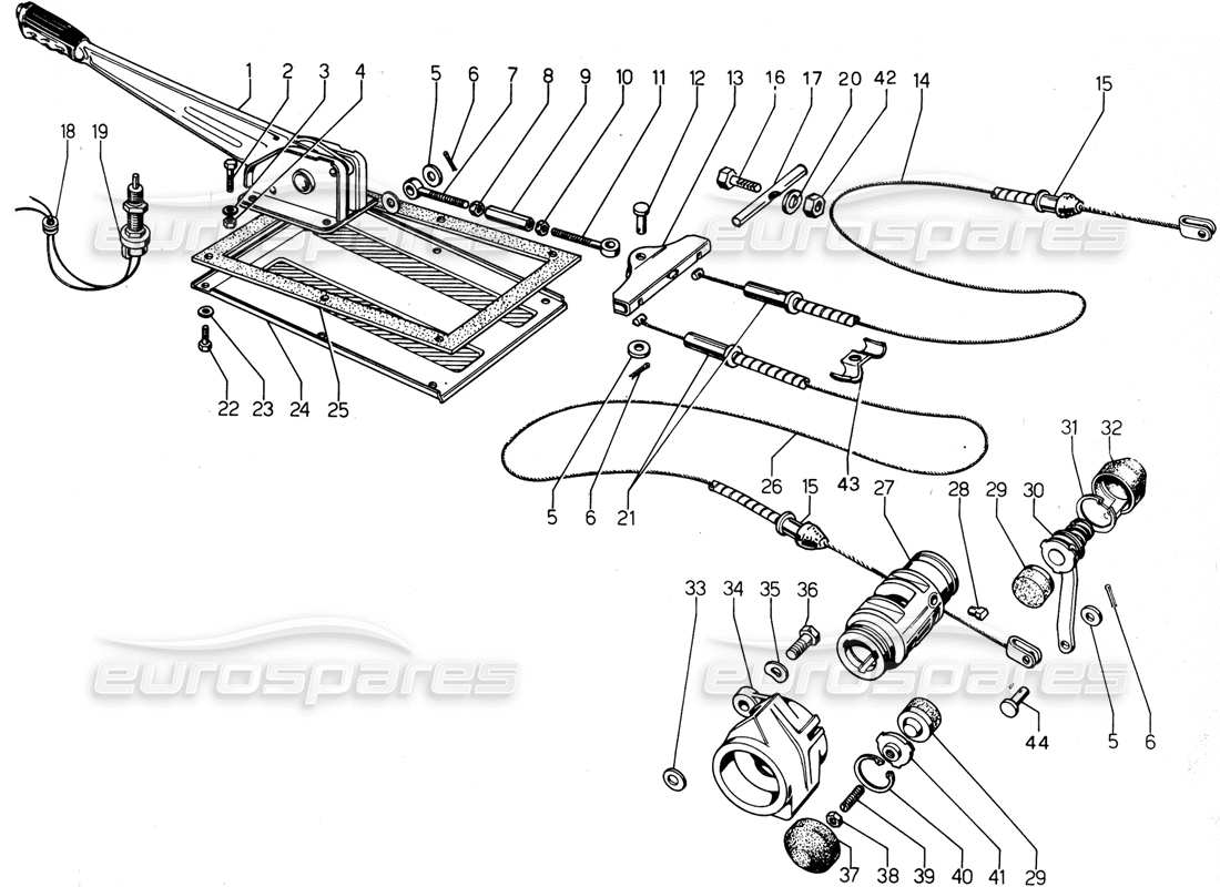 lamborghini urraco p300 handbremse - teilediagramm