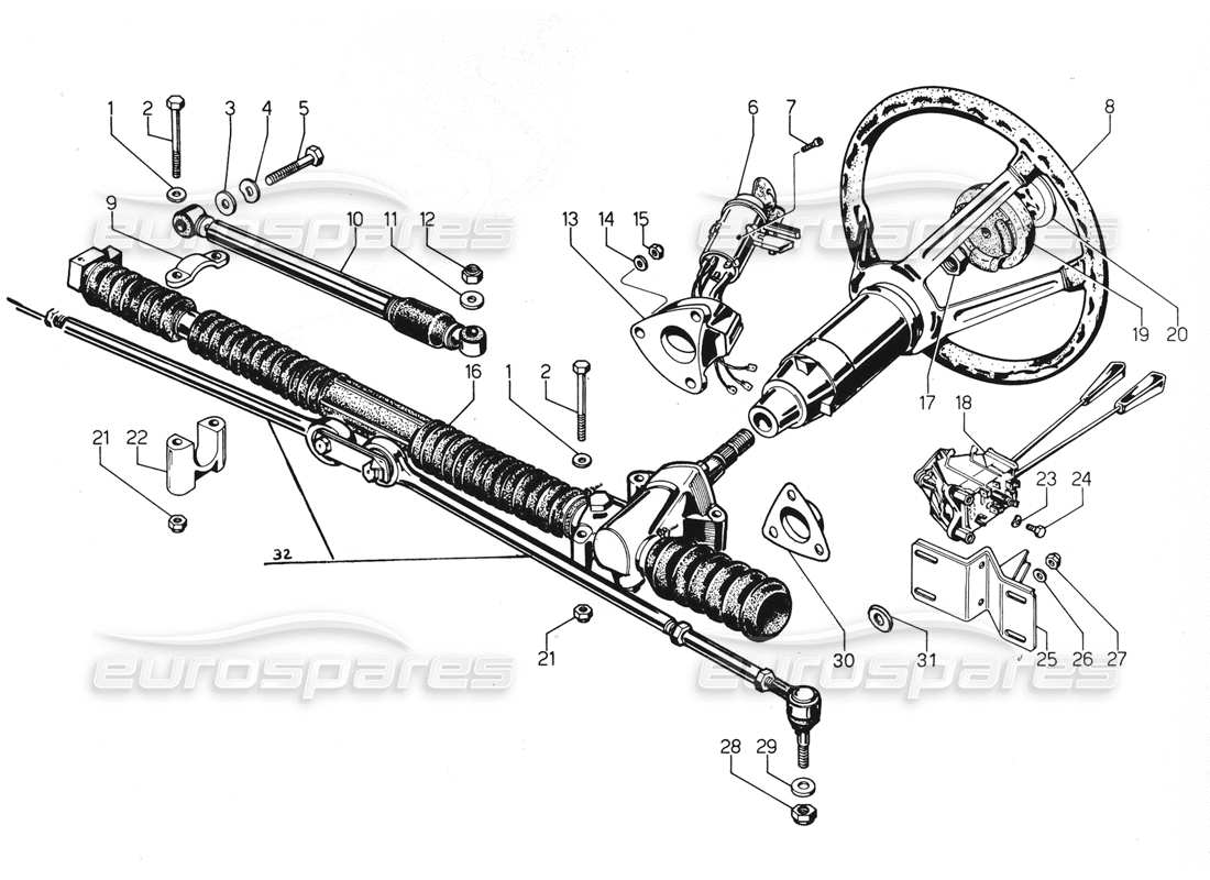 lamborghini urraco p300 lenkungsteildiagramm