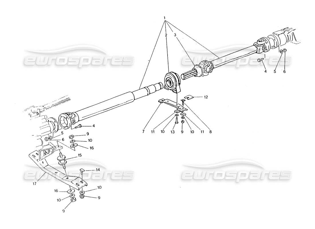 maserati 418 / 4.24v / 430 gelenkwelle, getrag-ersatzteildiagramm