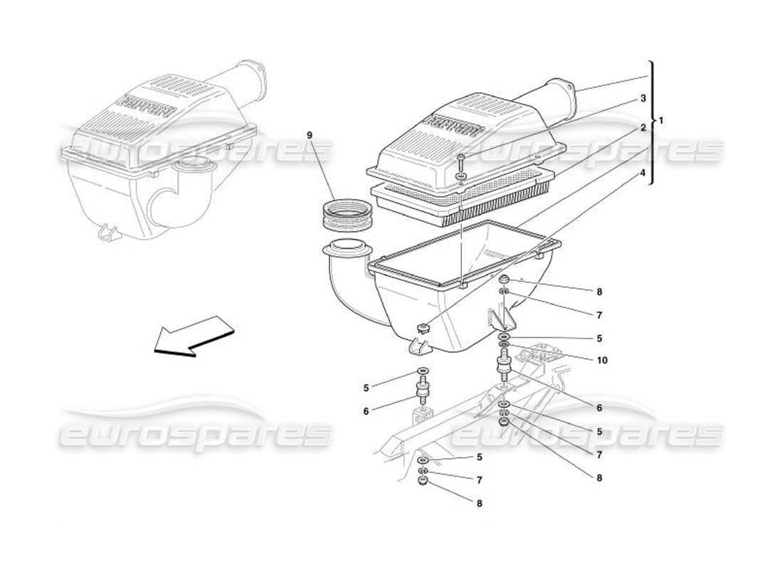 ferrari 575 superamerica lufteinlass teilediagramm