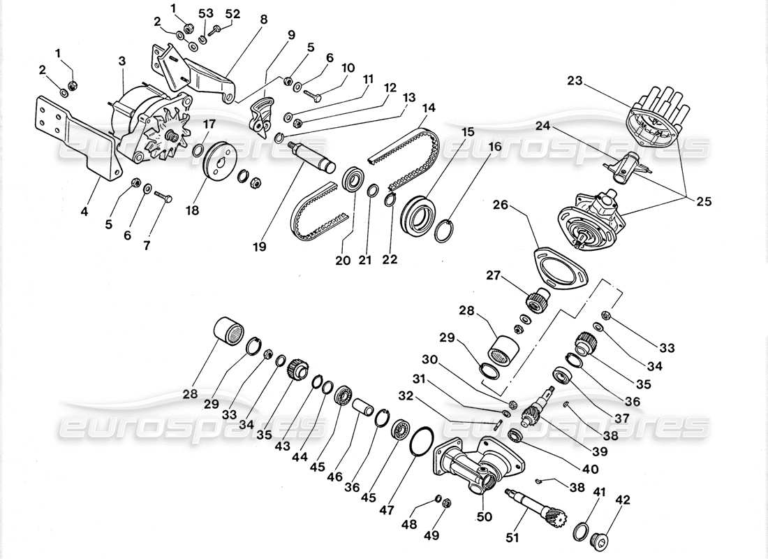 lamborghini lm002 (1988) generator-zündverteiler teilediagramm