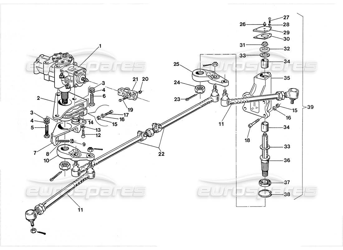 lamborghini lm002 (1988) servolenkung teilediagramm