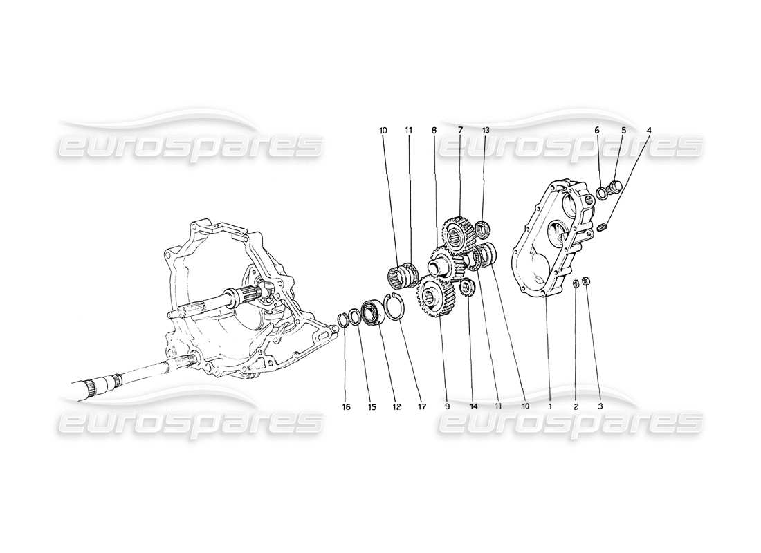 ferrari 208 gt4 dino (1975) getriebeübertragung teilediagramm