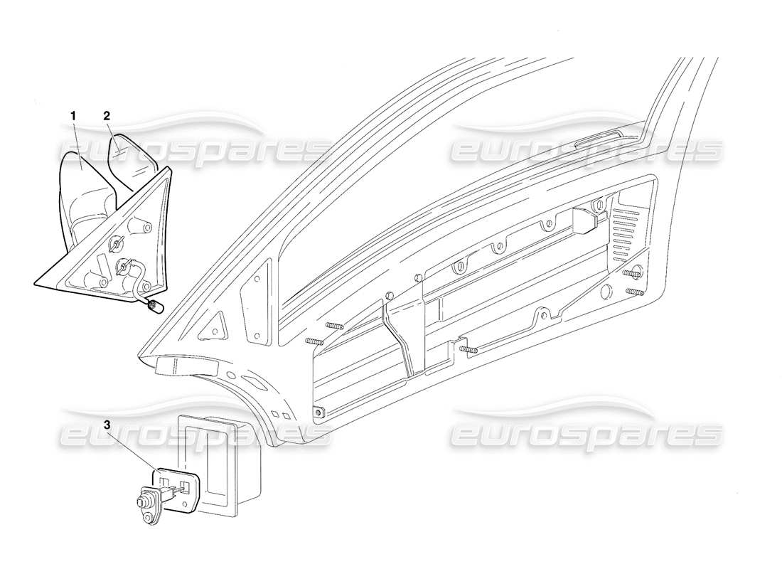 lamborghini diablo vt (1994) türen (gültig für usa-version - april 1994) teilediagramm