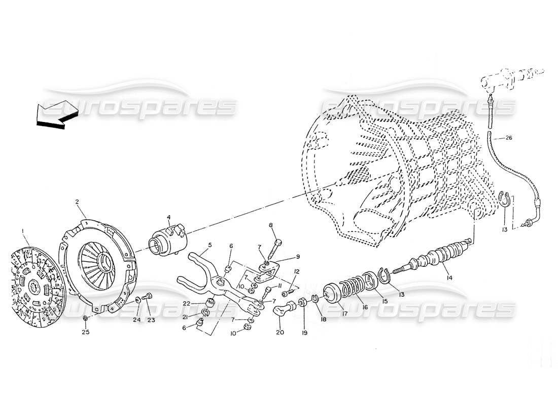 maserati ghibli 2.8 (non abs) kupplung teilediagramm