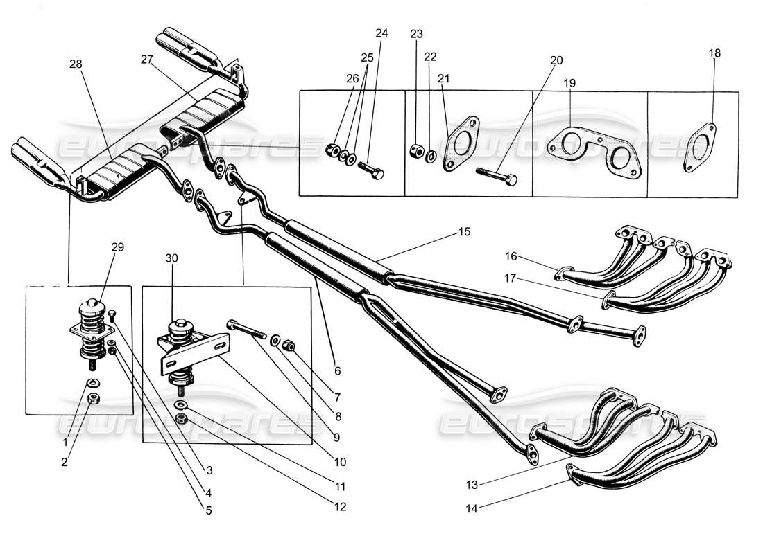 lamborghini espada auspuff (da 0 a 325) teilediagramm