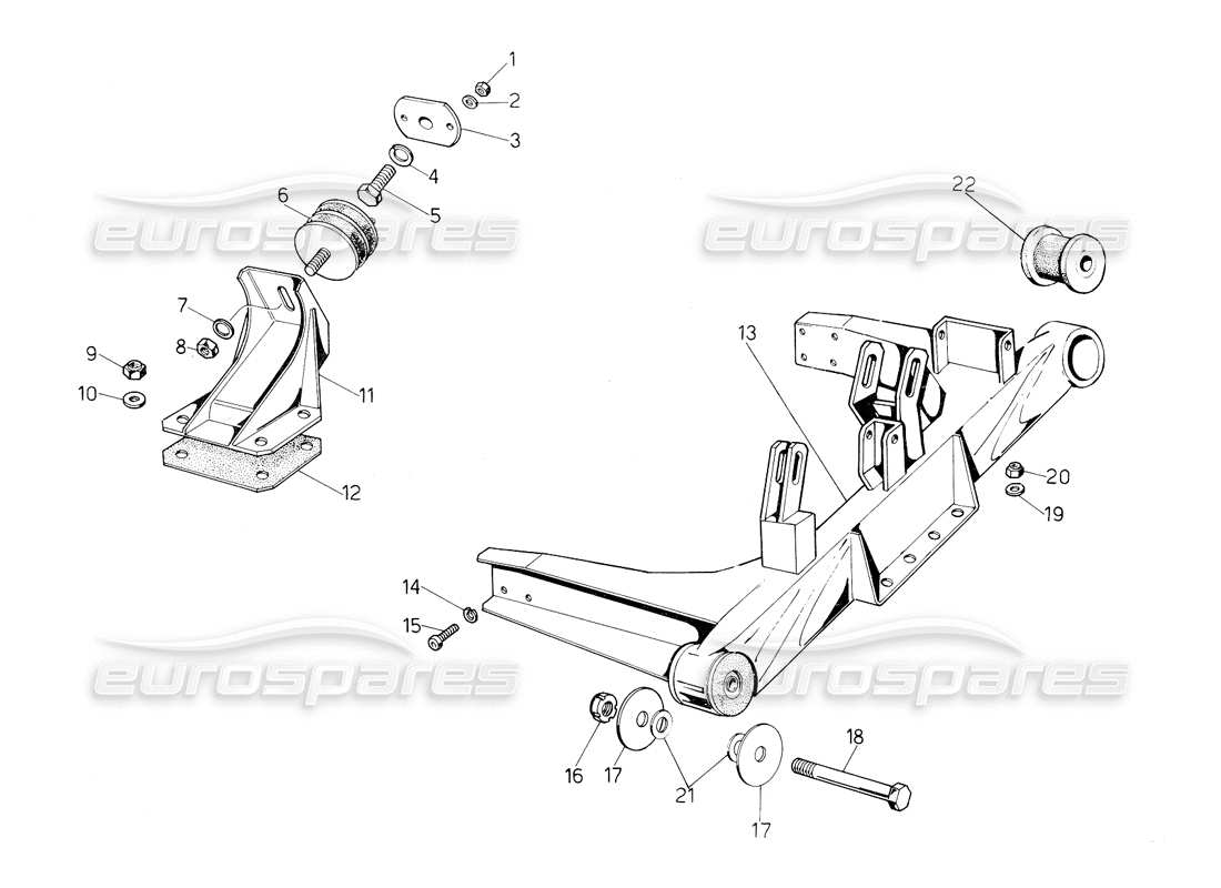lamborghini countach 5000 s (1984) teilediagramm für motorhalterungen