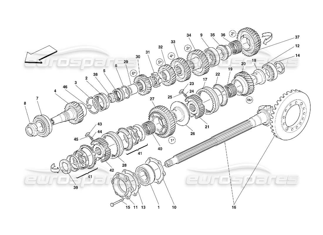 ferrari 456 gt/gta vorgelegewellenräder - nicht für 456 gta-teilediagramm