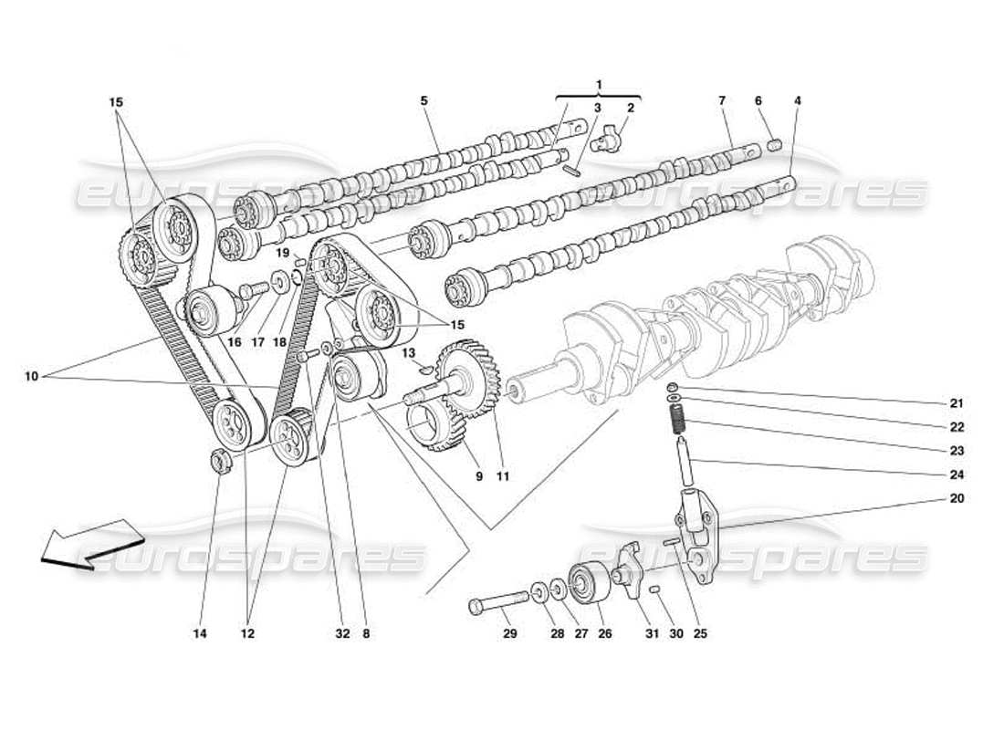 ferrari 550 barchetta timing - steuerungen teilediagramm