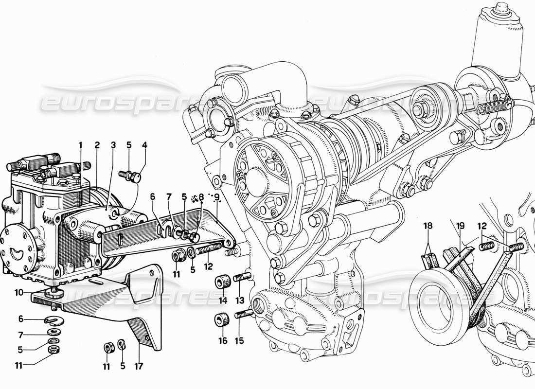 ferrari 365 gt 2+2 (mechanical) klimaanlage teilediagramm