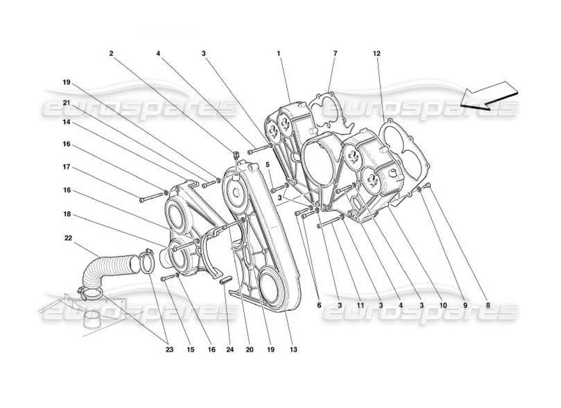 ferrari 550 barchetta motorabdeckungen teilediagramm