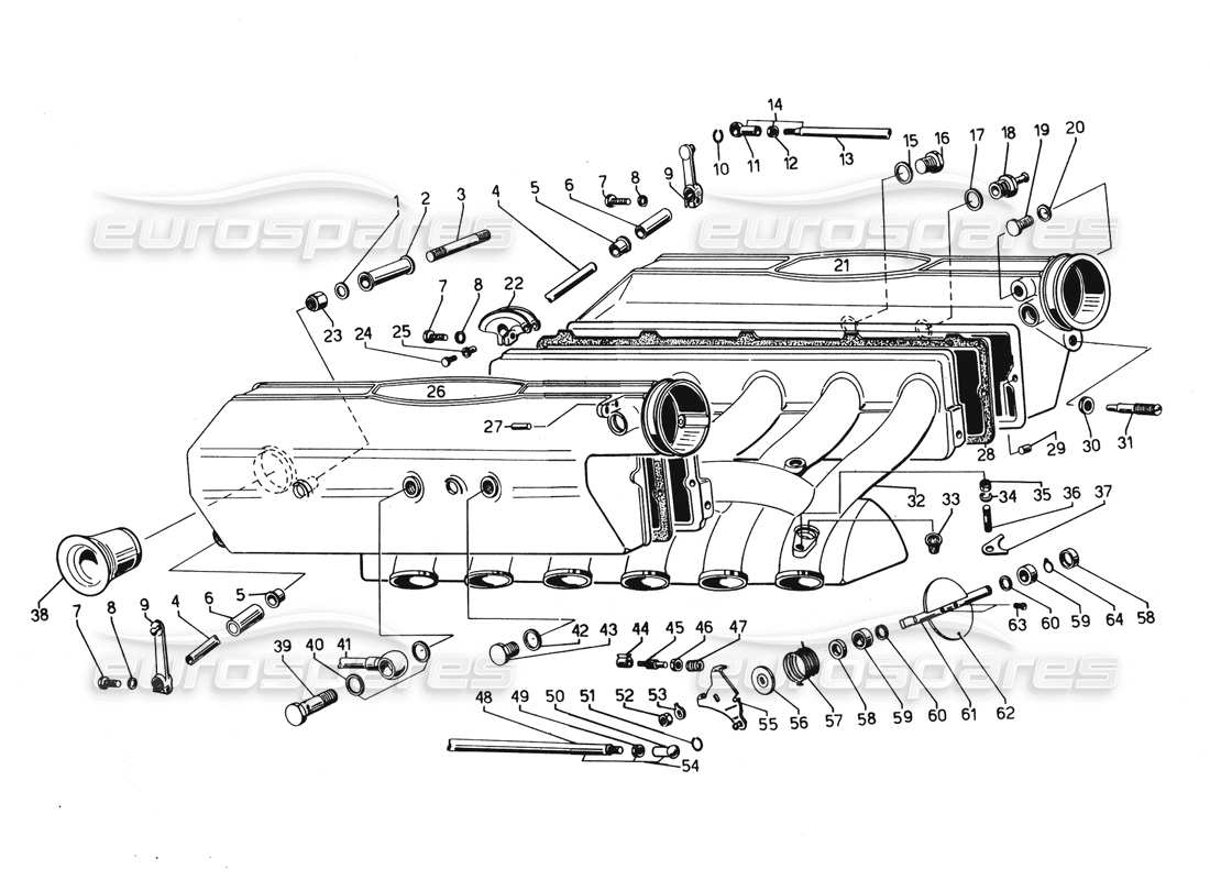 lamborghini countach 5000 qvi (1989) kraftstoffsystem teilediagramm