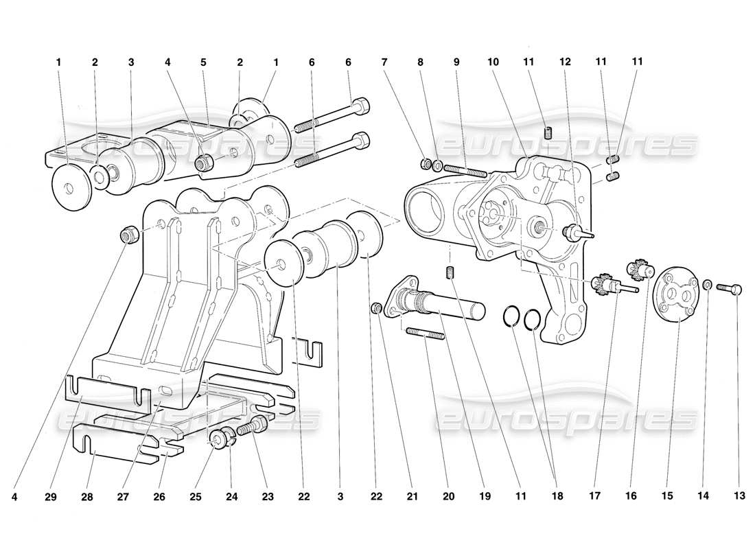 lamborghini diablo vt (1994) getriebeölpumpe teilediagramm