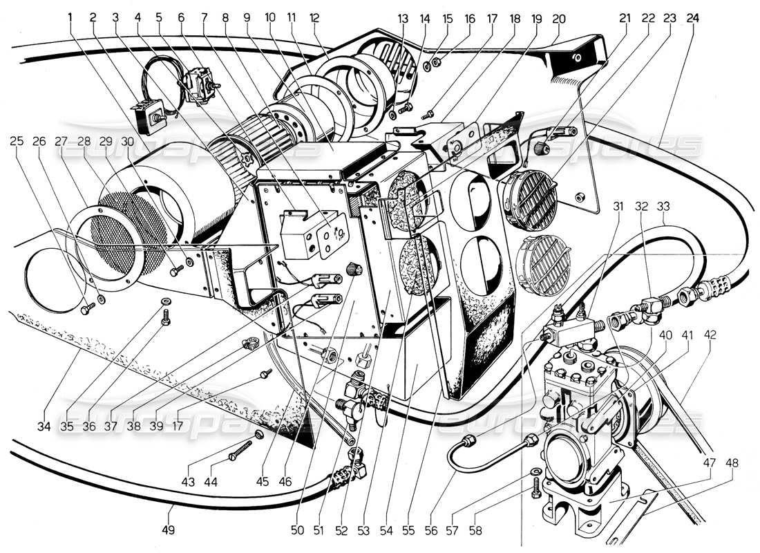 lamborghini urraco p300 klimaanlage teilediagramm