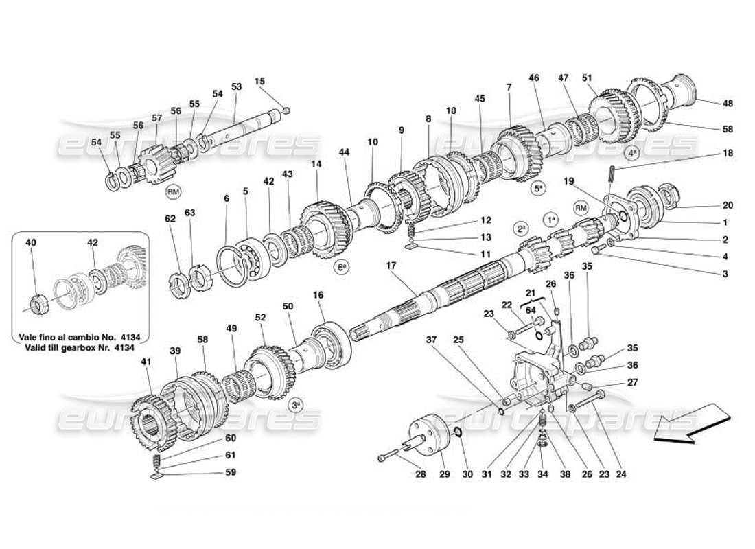 ferrari 550 barchetta hauptwellenräder und kupplungsölpumpe teilediagramm