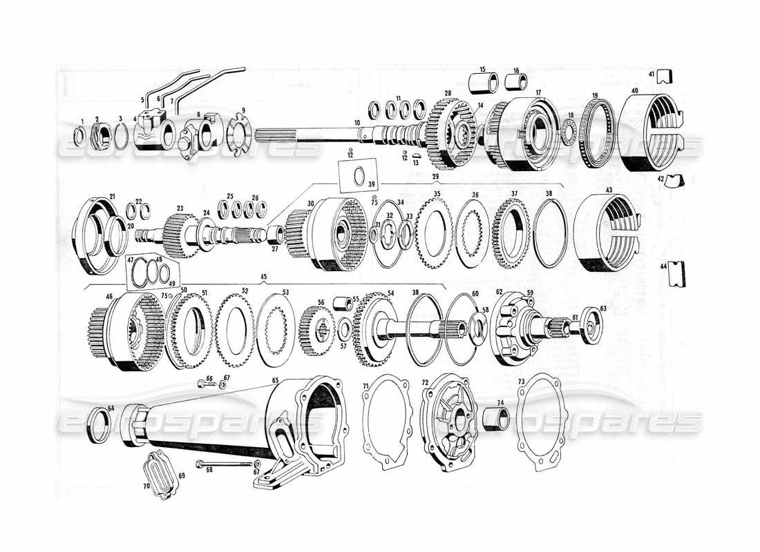 maserati indy 4.2 automatikgetriebe teilediagramm