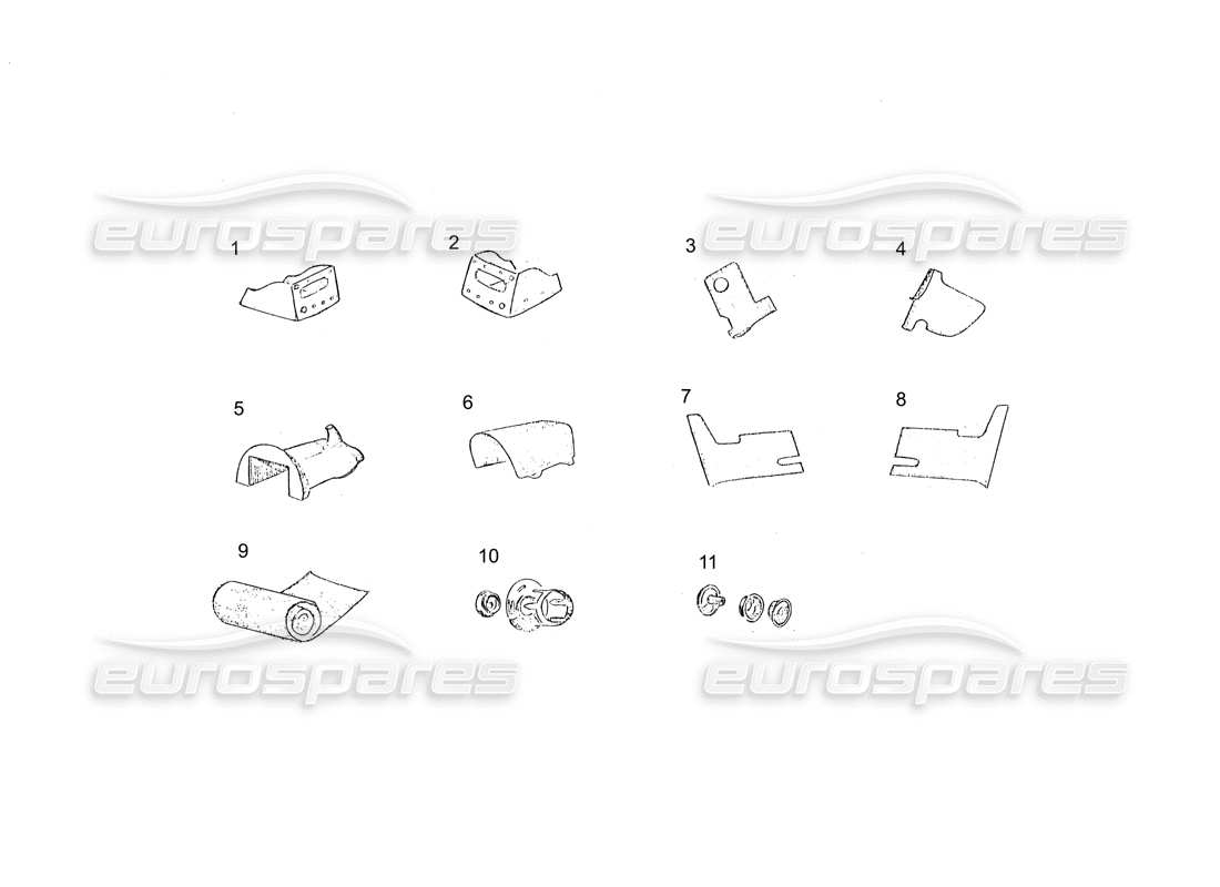 ferrari 250 gt (coachwork) teilediagramm für innenverkleidungen