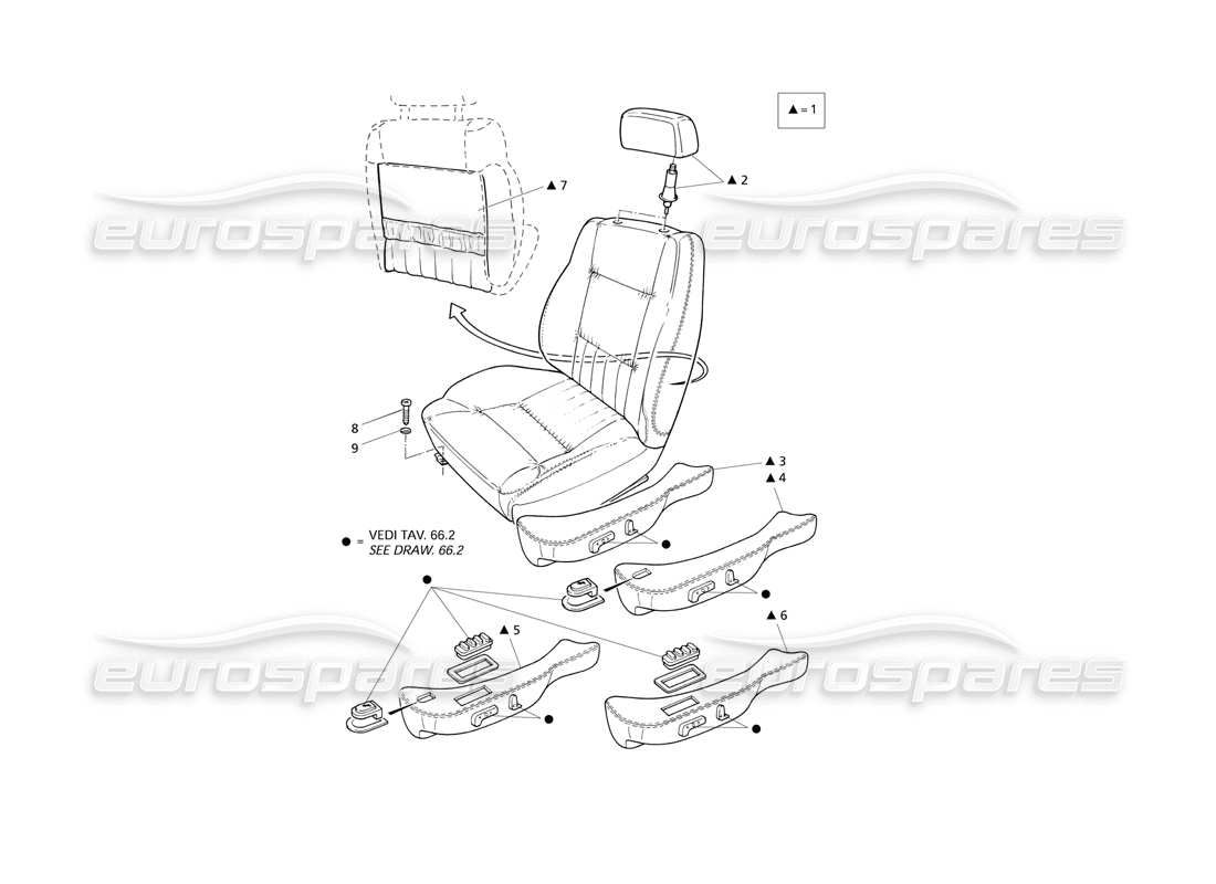 maserati qtp v6 evoluzione vordersitz teilediagramm