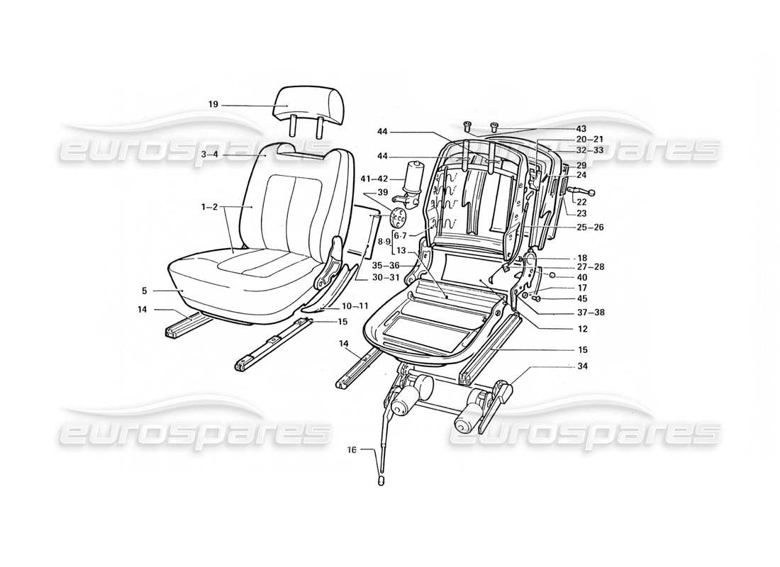 ferrari 412 (coachwork) sitze teilediagramm