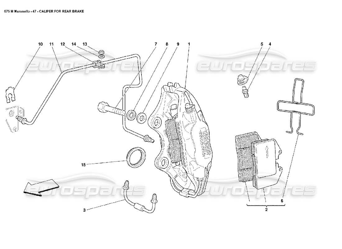 ferrari 575m maranello bremssattel für hinterradbremse teilediagramm