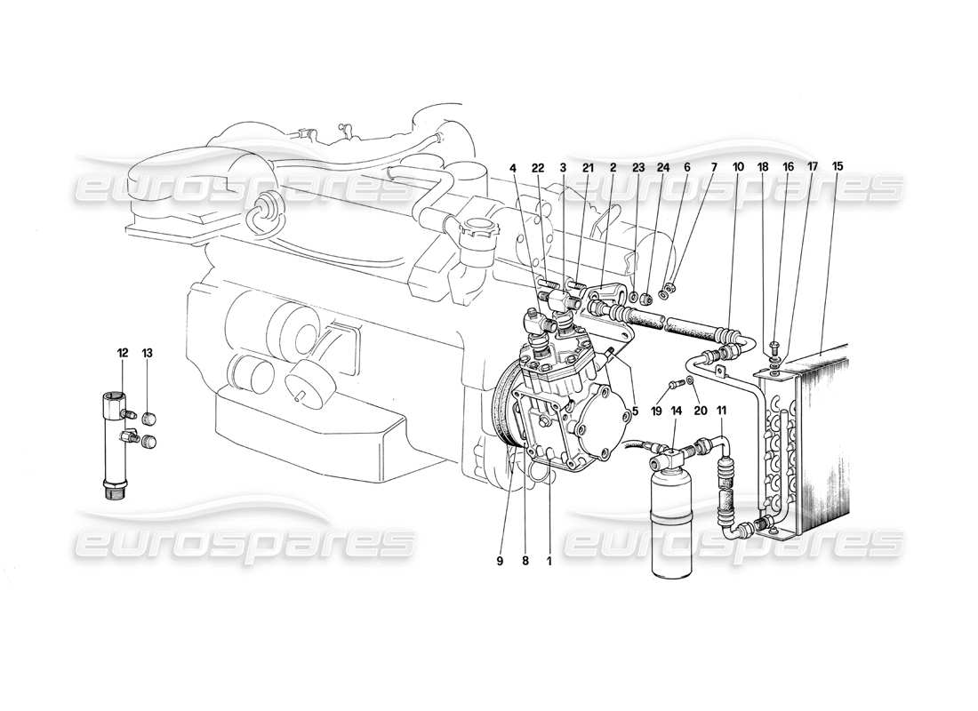 ferrari 412 (mechanical) teilediagramm der klimaanlage