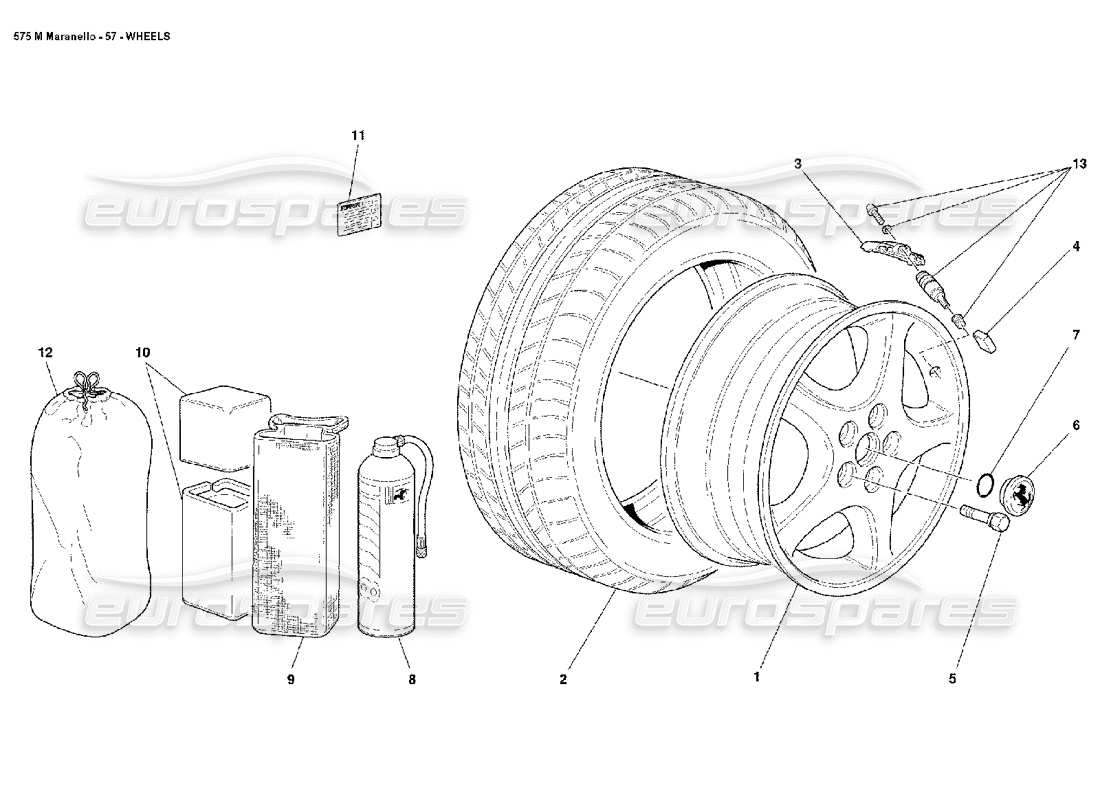 ferrari 575m maranello räder teilediagramm