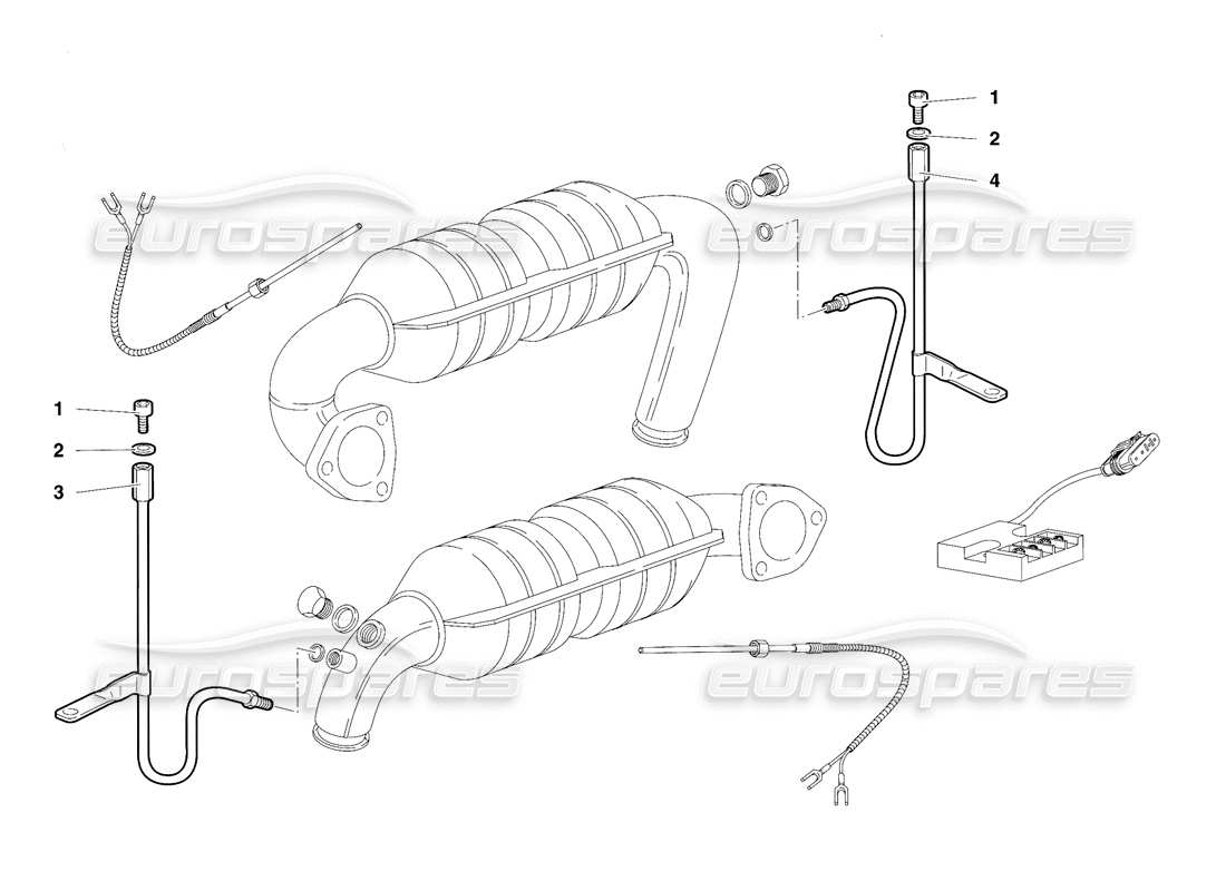 lamborghini diablo vt (1994) abgassystem (gültig für schweiz version - april 1994) teilediagramm