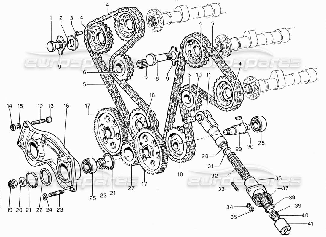 ferrari 206 gt dino (1969) zeitsteuerung teilediagramm