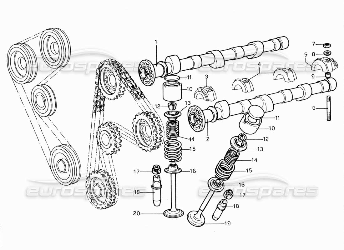 ferrari 206 gt dino (1969) timing-teilediagramm