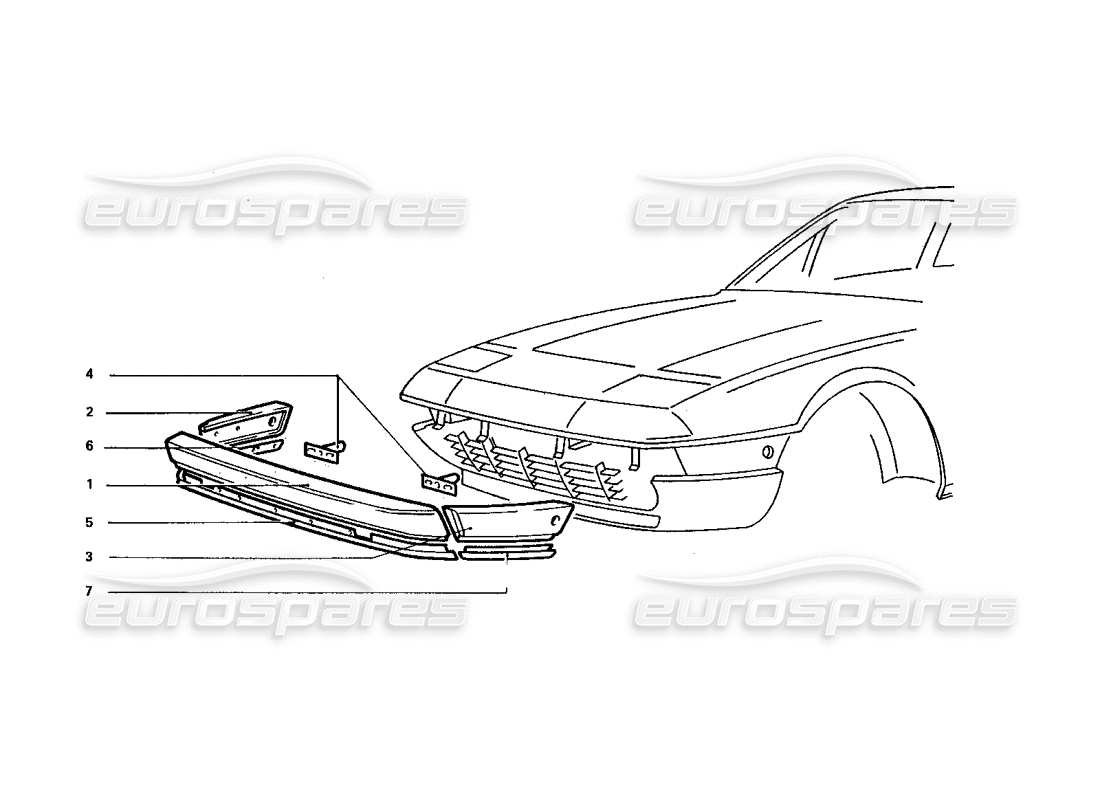 ferrari 412 (coachwork) frontstoßstange teilediagramm