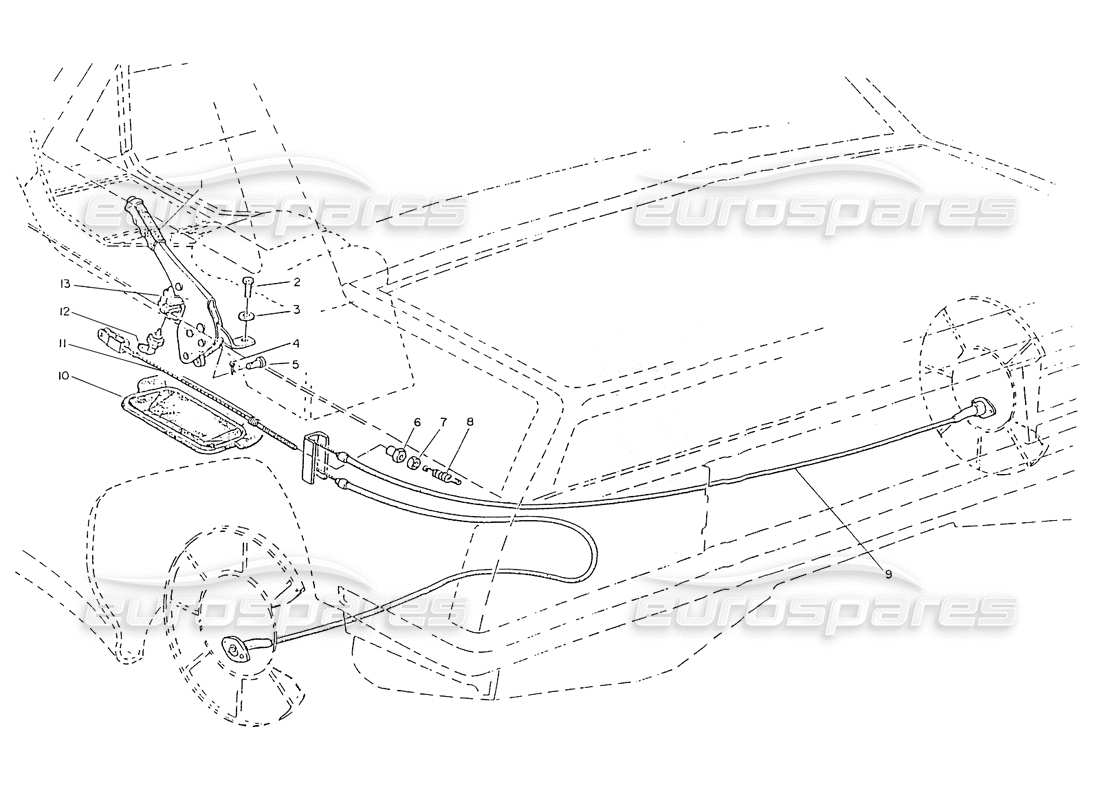 maserati ghibli 2.8 (non abs) teilediagramm der handbremssteuerung