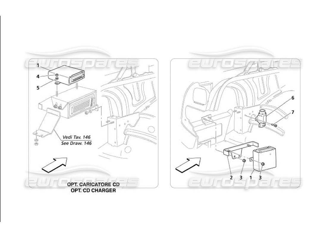 maserati 4200 coupe (2005) teilediagramm der motorhauben-steuereinheit auf der linken seite des kofferraums