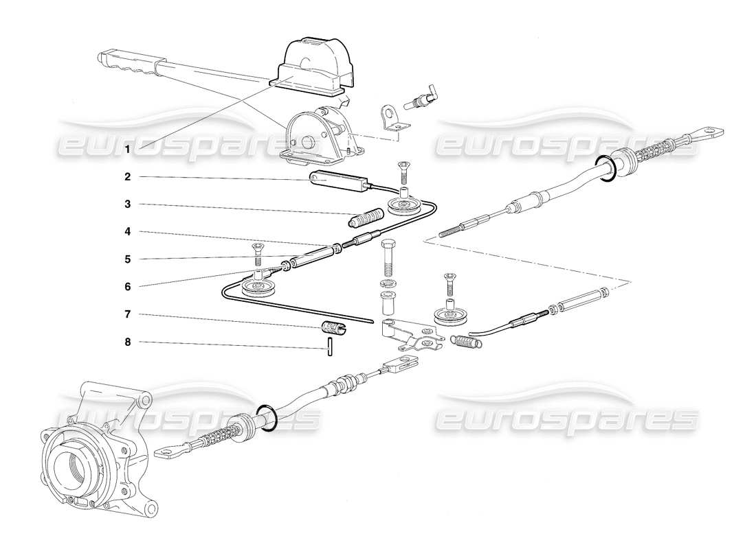 lamborghini diablo vt (1994) handbremse (gültig für rh d. version - april 1994) teilediagramm