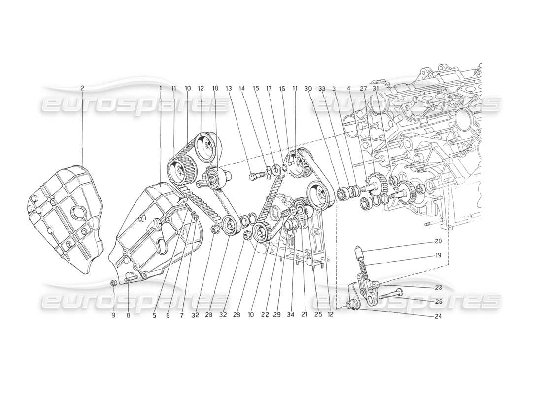 ferrari 208 gt4 dino (1975) zeitmesssystem - teilediagramm der steuerungen