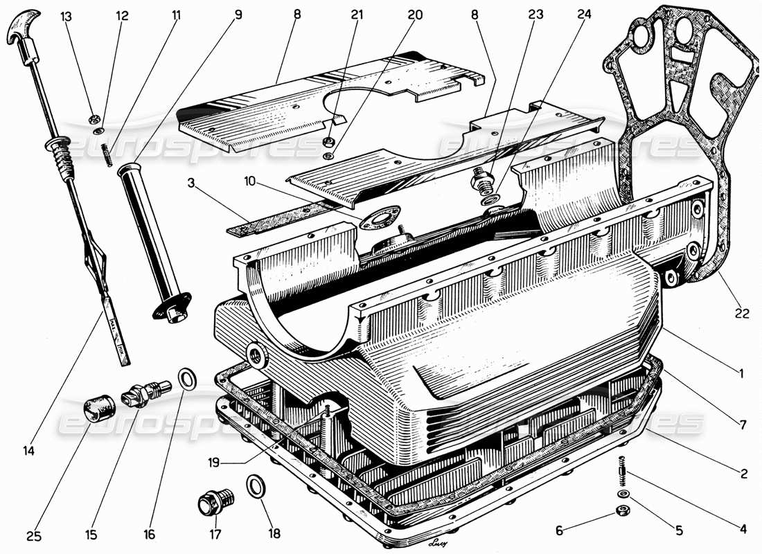 ferrari 330 gt 2+2 ölwannen-ersatzteildiagramm