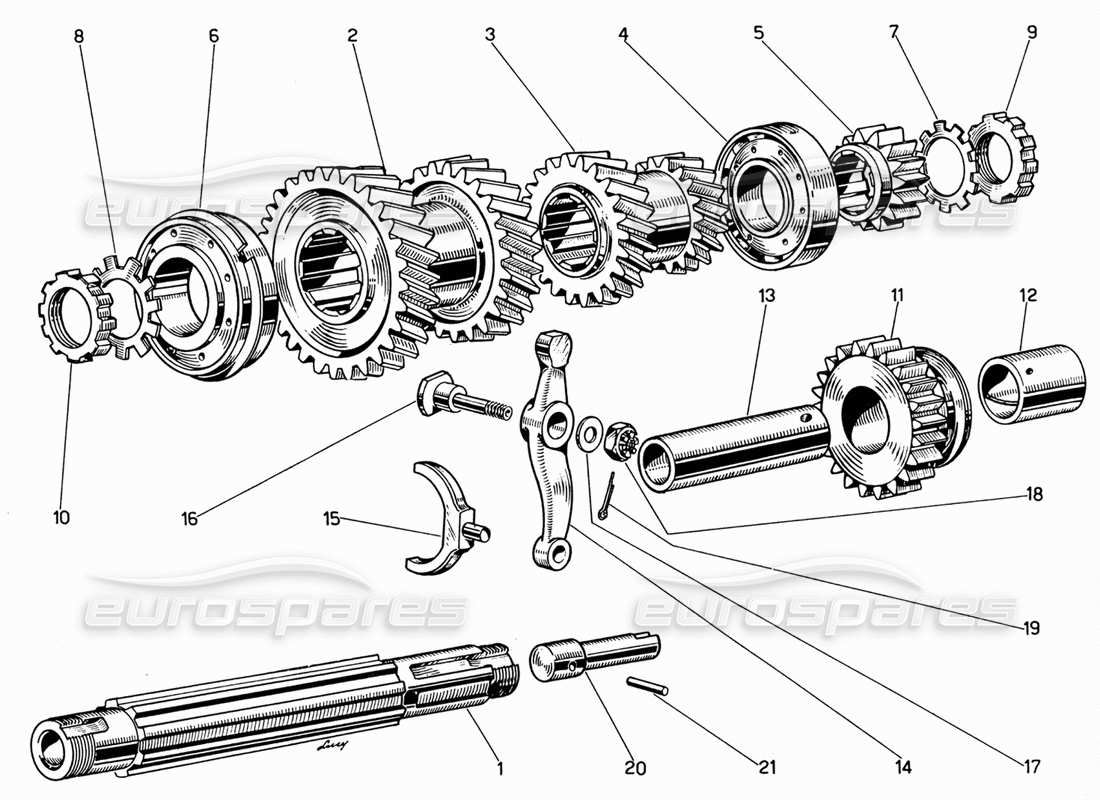 ferrari 330 gt 2+2 teildiagramm der vorgelegewelle