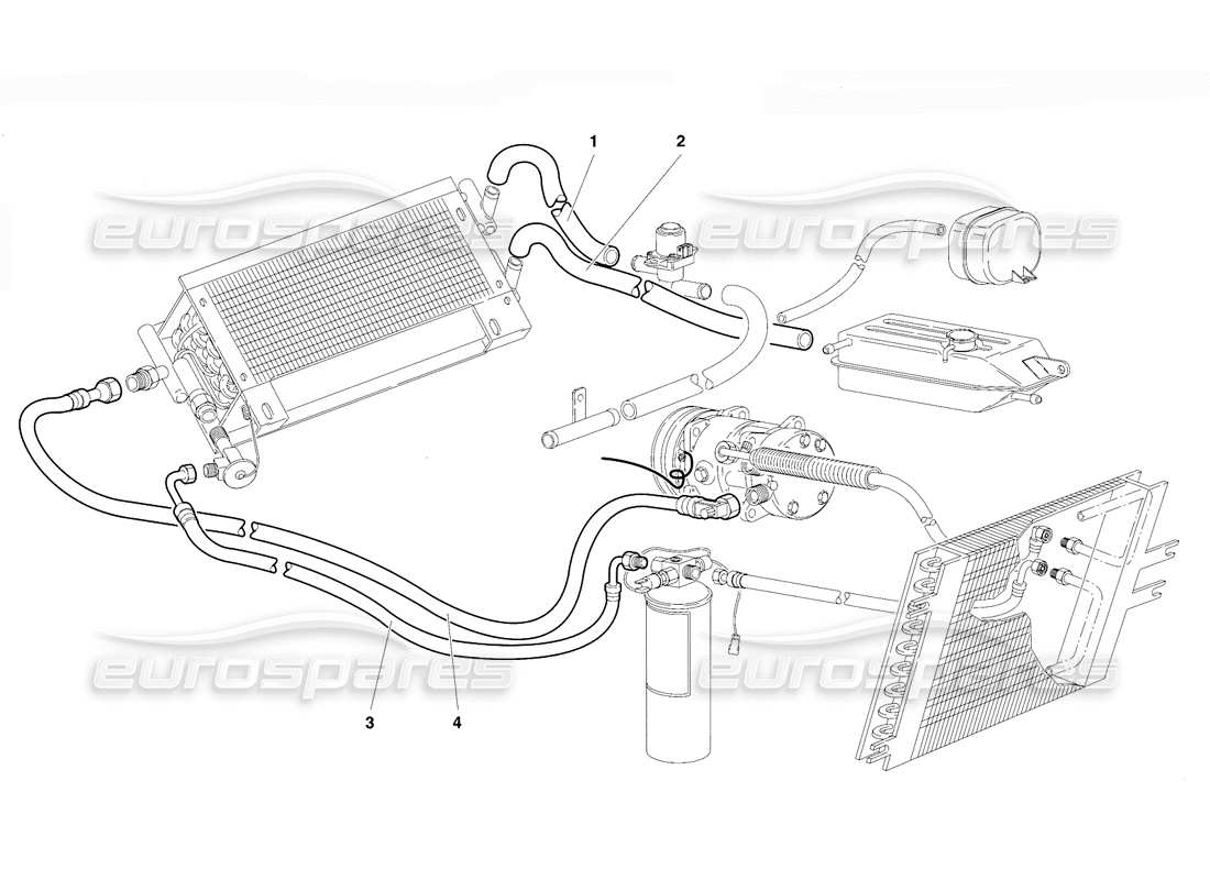 lamborghini diablo vt (1994) klimakontrolle (gültig für rh d. version – april 1994) teilediagramm