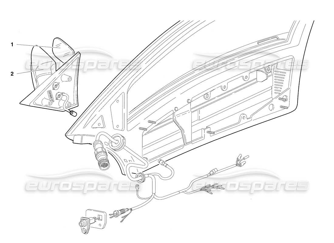lamborghini diablo vt (1994) türen (gültig für australien - rh d. version - april 1994) teilediagramm